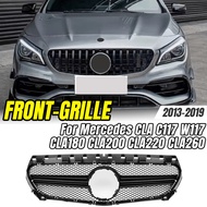 For Mercedes CLA C117 W117 2013-2019 CLA180 CLA200 CLA220 CLA260 GTR Style Glossy Black Upper Grille