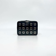 chanel黑色樹脂拚麂皮方型水晶設計晚宴包A33088