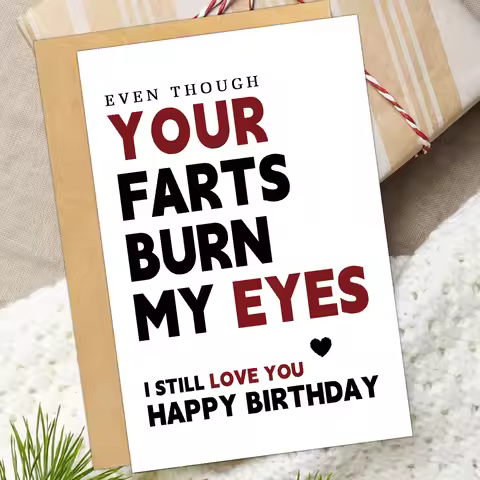 1pc Fun Birthday Card,Rude Humor Birthday Greeting Card With Envelope,Hilarious Note Card For Husban