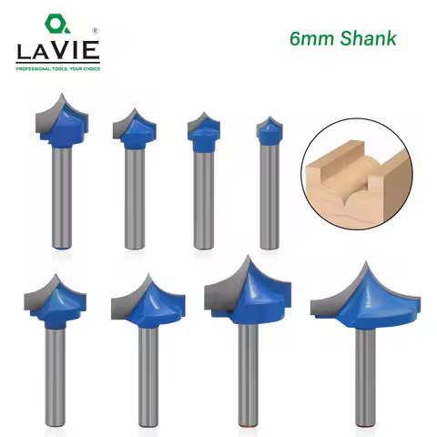 LAVIE 1pc 6mm Shank CNC Round Nose Bits Round Point Cut Bit Shaker Sharp Cutter Solid Carbide Tools 