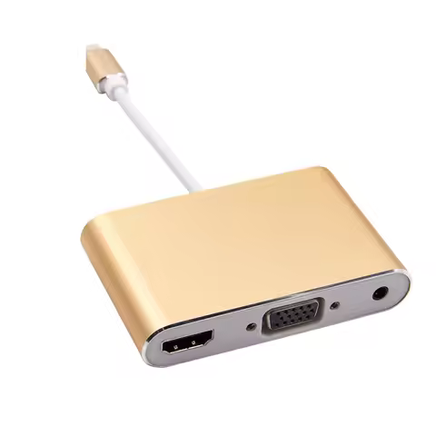 4 In1 Digital Audio Video HDTV Converter Lighting to HDMI-Compatible VGA AV Adapter for I Phone Xs X