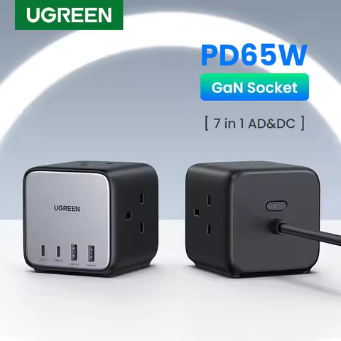UGREEN 65W GaN Charger Desktop Charging Station USB C Power Strip Fast Charger for Laptop Macbook iP
