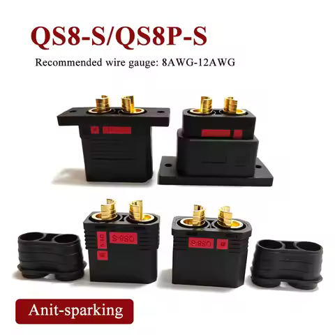 Anti Spark QS8 Series Lithium Battery Connector 110A 500V High Current QS8P-S Male Female Power Plug