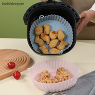 buddyboyyan Silicone Air Fryers Oven Baking Tray Pizza Fried Chicken Airfryer Silicone Basket Reusable Airfryer Pan Liner Accessories BYN