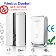 Wireless Doorbell Waterproof Self-powered Buon Smart Door Bell Sets Home Welcome Outdoor Hoe Chimes Receiver