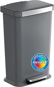 iTouchless SoftStep 13.2 Gal / 50L Step Pedal Kitchen Trash Can with Odor Filter, Durable Dent-Proof