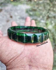 Gelang Batu Giok Black Jade Original Asli Aceh Super Petak Cutting Full Tembus Kristal