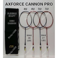 Badminton LINING AXFORCE CANNON PRO Racket - DARK PURPLE BLUE/MOLTEN LAVA - HEAD HEAVY - CARBON Fibe