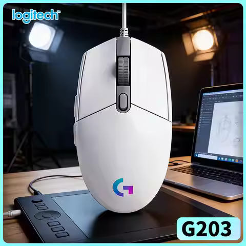 Logitech G203 Prodigy Wired Gaming Mouse 8000 DPI RGB Lighting 6 Buttons On-Board Memory 1ms Respons