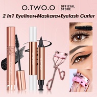 O.TWO.O 3PCS Set Makeup Mata 5D Ultimate Maskara+Liquid Eyeliner Stamp+Penjepit Bulu Mata