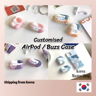 【Pallet Lettering Customised AirPods Case】AirPod/AirPod Pro/AirPod3/Buds/live/Buds2/Buds Pro