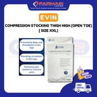 EVIN COMPRESSION STOCKING THIGH HIGH OPEN TOE SIZE XXL