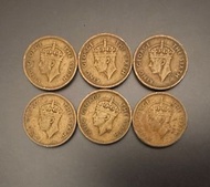 6個$150 - 1949年香港一毫（男人頭）