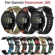 Camouflage Silicone Strap For Garmin Forerunner 165 / 165 Music Youth Smart Watch