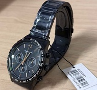 全新 agnès b.  Agnes b watch 三環 大圈 黑金鋼帶手錶 男裝(BU2004X1)-43mm men watch