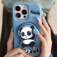 casing iPhone16/17/15/14/13 Cartoon Cute DJ Headphones Panda---*