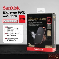 SanDisk Extreme PRO External Portable SSD 3800MB/s USB-C 4.0 Gen 3x2 2TB Eksternal Hardisk Mac Windo