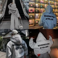 WHENEVER ATELIER BASIC ZIP UP boxy zip hoodie, Jacket hoodie Whenever gray, high quality cotton fabr