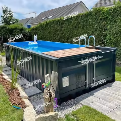 JC Custom Container Pool 20ft 40ft Outdoor Home Fiberglass Ground Transportation Large Container Poo