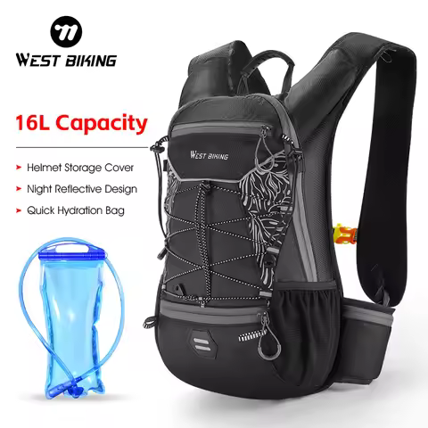WEST BIKING 7L/16L Cycling Backpack Breathable Reflective Outdoor Climbing Hiking Hydration Backpack