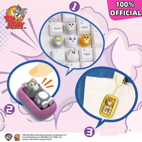 Genuine Tom And Jerry Stress-Relieving Toys Keycap Cartoon Cat Mouse Series Keyboard Decor Gaming Ke