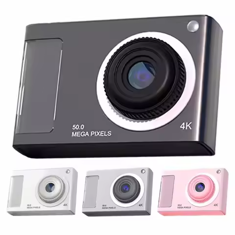Compact Small Camera HD 1080P 48MP 4X Zoom Digital Point and Shoot Camera Dual Lens Vlogging Camera 