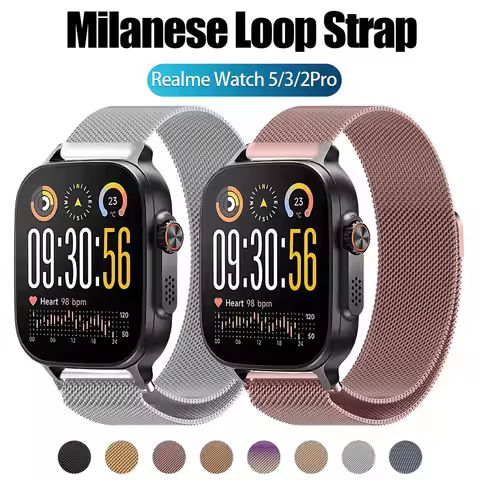 Magnetic Loop Bracelet for Realme Watch 5 Metal Band for Realme Watch S2 Watchband Correas for Realm