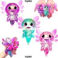 YUJINSG Squishy Stress Glitter, Glitter Sugar Filled Axolotl Squishy Toys,  Soothing Texture Cute Sh