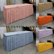 Table Cover Skirting Geena/Pongee Pleated All Sides Table Cloth 4FT/6FT Folding Table Events Party
