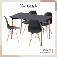 (NEST) EAMES Table and 4 Chairs / Dining Set/ Table Set / Bulky