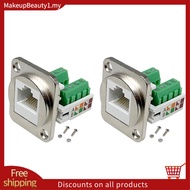 2PCS RJ45 Panel Mount Screw Terminal Adapter, RJ45/8P8C Female Panel Mount Connector, RJ45 Solderles