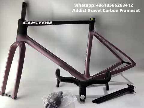 2025 Super light Carbon Fiber Gravel Bicycle Frameset Internal routing Grevil FRAME Custom colors+lo