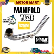 YAMAHA Y15ZR Y15 ZR RACING 42MM MANIFUL MANIFOLD RACING EXHAUST NECK CHROME 42MM ESPADA