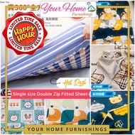 YH Single Zip Bedsheet Fitted / 单人双拉链床单 / 拉链床单 / Sarung Tilam (Sahaja) BerZip Cadar Single Cadar Buj