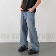 Baggy Jeans 5 สี กางเกงยีนส์ผู้ชายขากว้าง ไซลินไดรต์ พอดี คอปกปานกลางพอดีเก็บอย่างดี