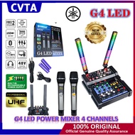 【CVTA】The New G4 LED Signal Light Mixer Power Mixer 4Channels USB Bluetooth with 2 Wireless Mic