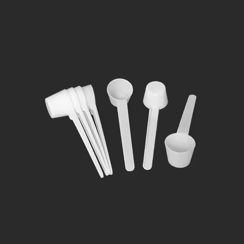 5g 9ml Micro Lab Plastic Scoop 5 gram PP Measuring Spoon For Powder Liquid Flat Bottom - white 100pc