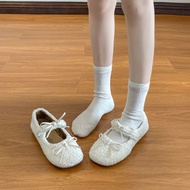 Vintage Korean style women's fur flat shoes, new model, QC women's vintage Ulazzang