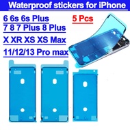 5ชิ้นสติกเกอร์เทปกาวกาวกันน้ำสำหรับ For iPhone 6S 7 8 Plus X XR XS Max 11 12 13 14 Pro Max หน้าจอสัมผัส LCD สติกเกอร์กันน้ำกรอบโชว์