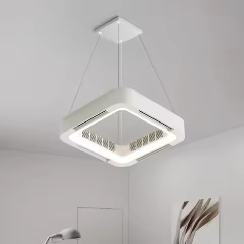 Modern LED with Light Fan Invisible Bladeless Fan Light Remote Control Bladeless DC Cycler Home Deco