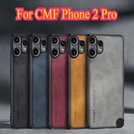 Plain PU Leather Phone Case For Nothing CMF Phone 2 Pro Matte Soft Silicone Shockproof Protection Ba