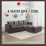 Sofa 2+2 SEATER FABRIC SOFA + STOOL