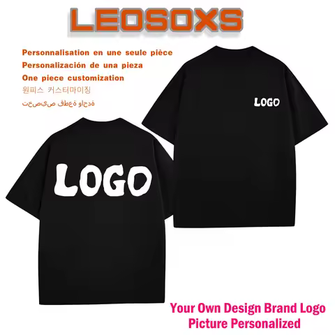 DIY pattern custom LOGO 100% cotton 230G casual daily sports solid color unisex fashion loose round 
