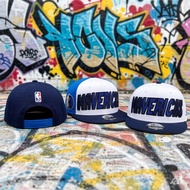 Men's Dallas Mavericks New Era White/Navy Back Half 9FIFTY Snapback Hat