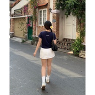 Babytee shirt embroidered with letters on the back basic peonyb - Women's T-shirt short sleeve short