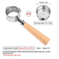 51mm Coffee Bottomless Portafilter For Delonghi EC680 EC685 Replacement Filter Basket Espresso Machi