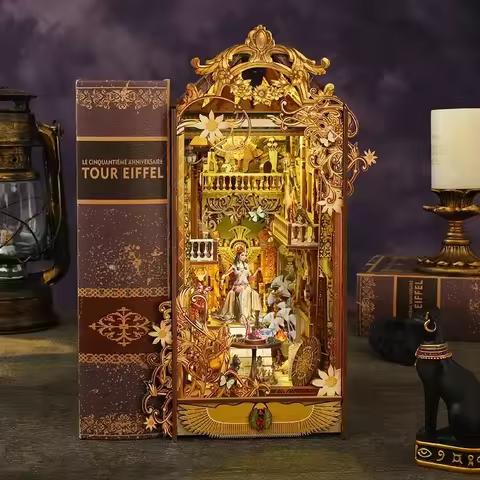 Tracing The Mysterious City Retro DIY Wooden Book Nook Shelf Insert Miniatures Kits