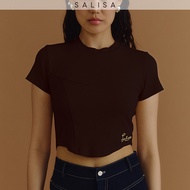 7.7 SALISA - BABY TEE CORSET PF25 Cropped (Logo at Waist) เสื้อยืดครอป *PRE-ORDER BROWN (M) 1-2 WEEK