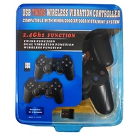 2.4GHz USB twins wireless game controller gamepad joystick support with WIN98/2000/X/2003VISTA/WIN7