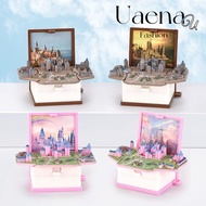 UAENAU Backpack Keychain Castle Book Fold Anxiety Stress Relief